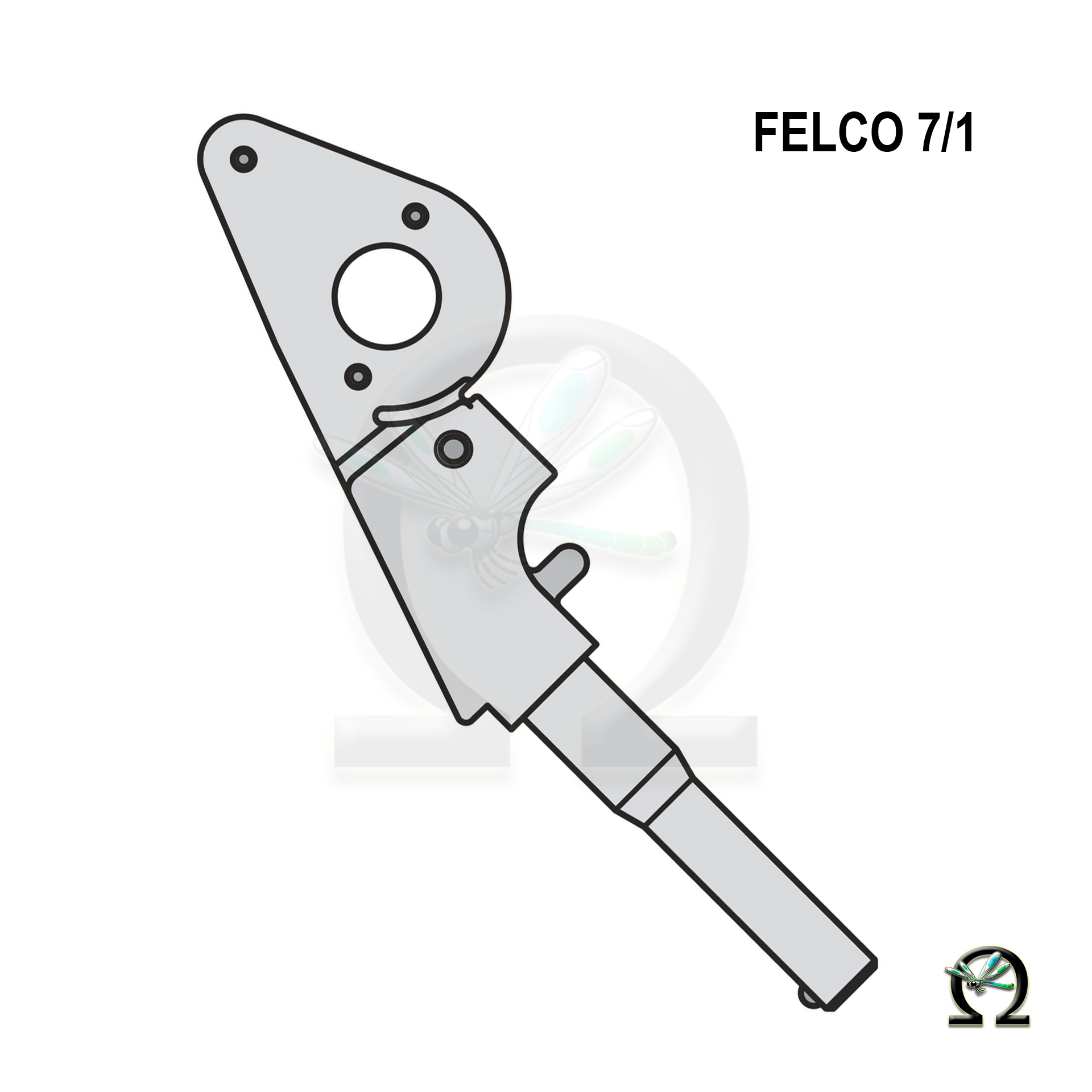 Griff ohne Klinge 7/1 f. Rosenschere Felco 7, Zeichnung