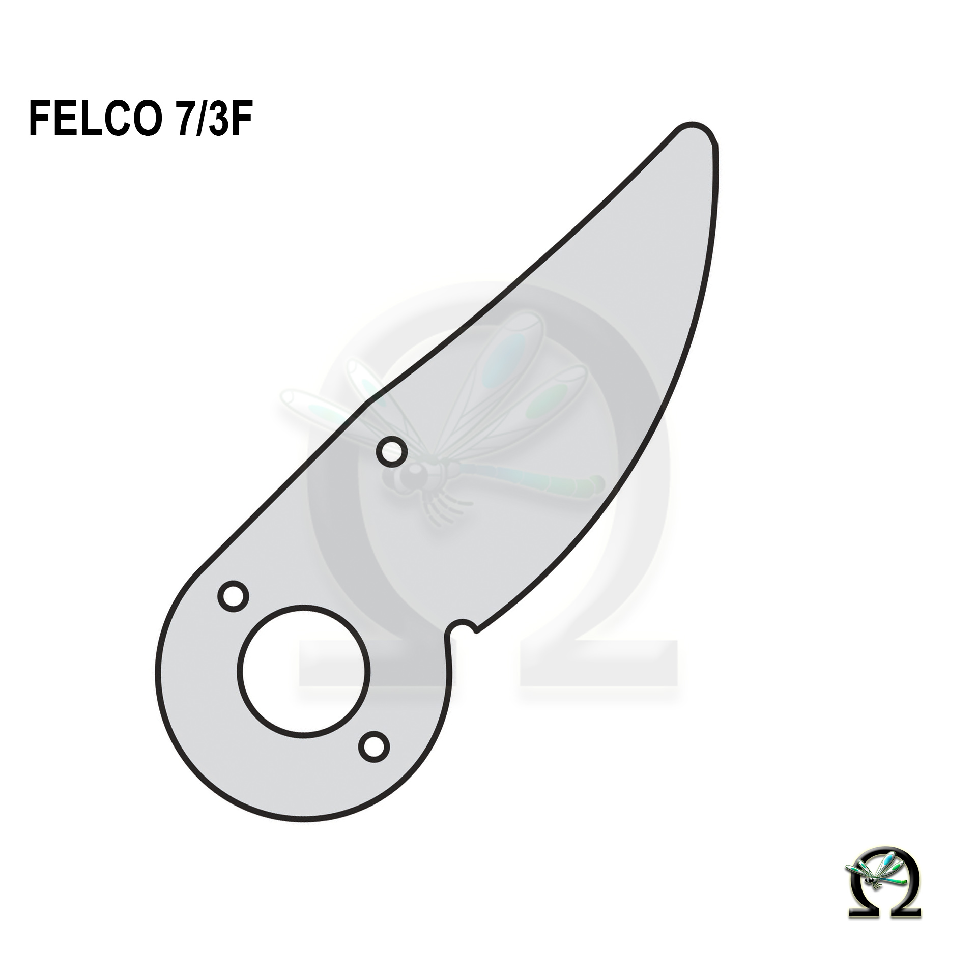 F-TECH  Klinge 7/3 für Gartenscheren von Felco, Zeichnung
