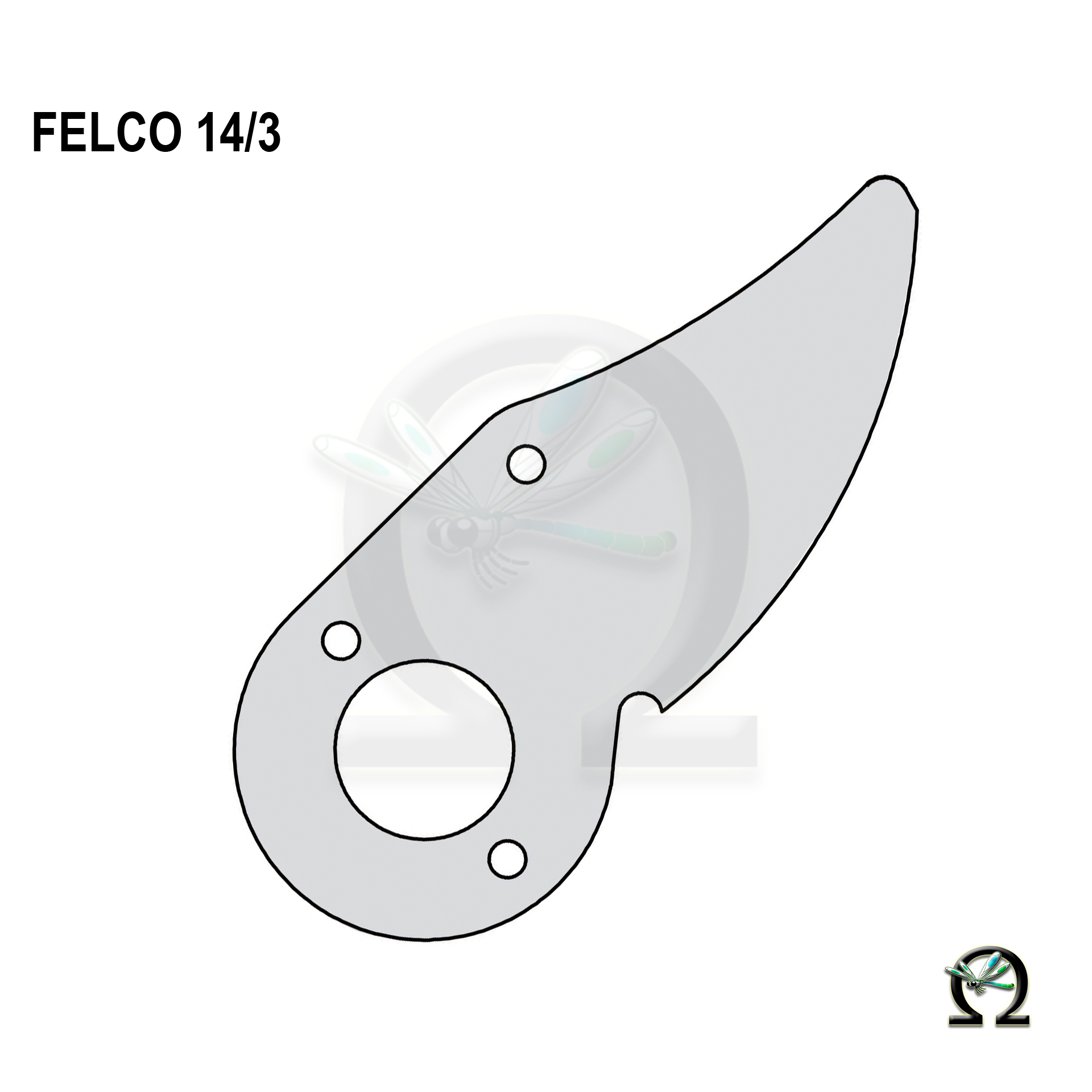 Klinge 14/3 f. Gartenscheren, Zeichnung