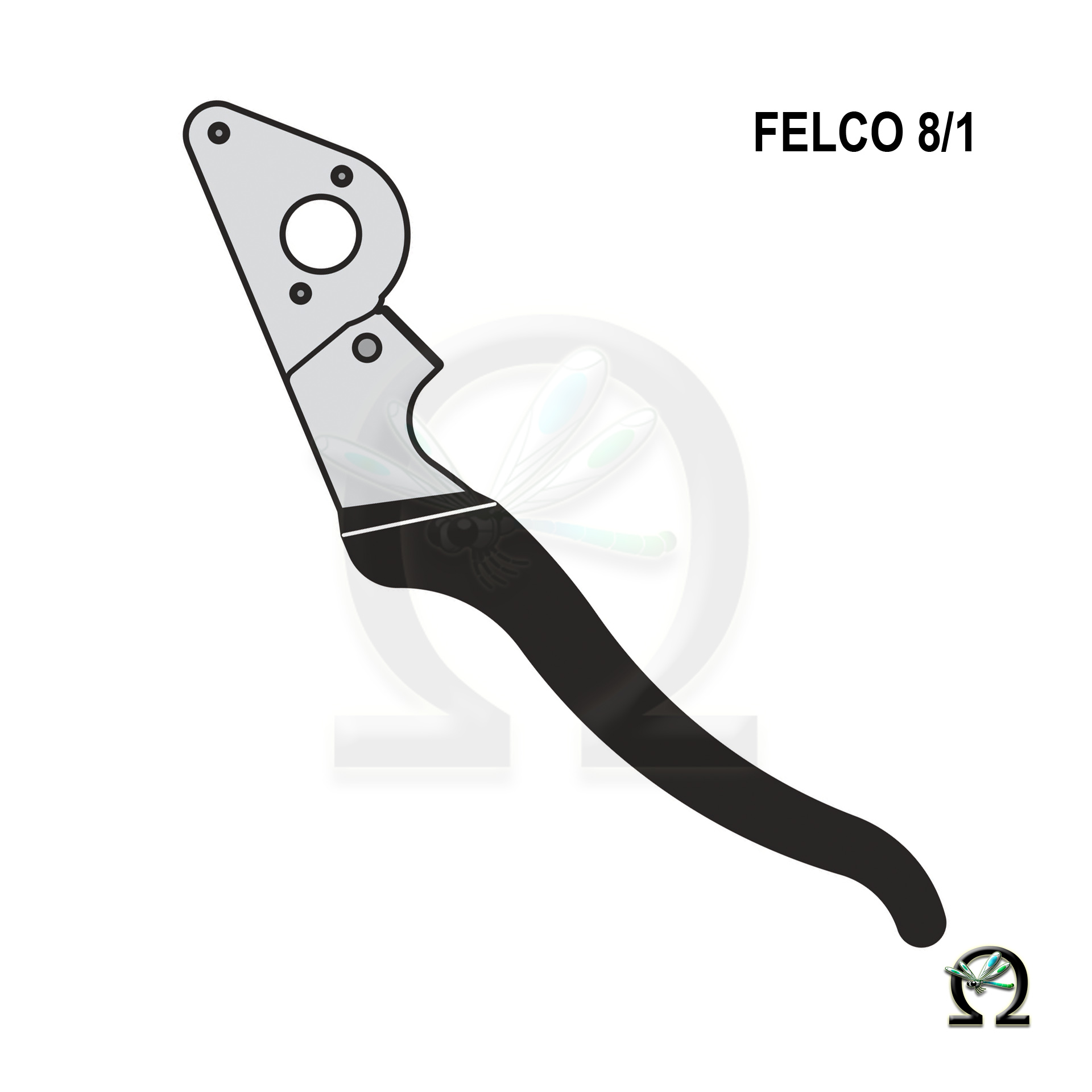 Griff ohne Klinge 8/1 für Gartenschere Felco 8, Zeichnung