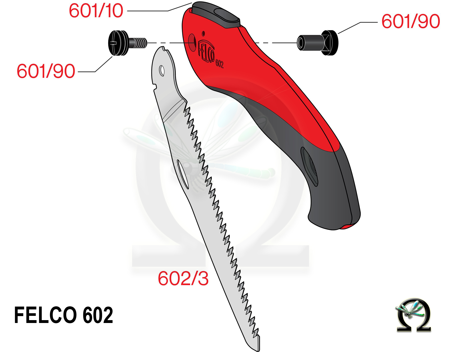 Felco 602, Explosionszeichnung