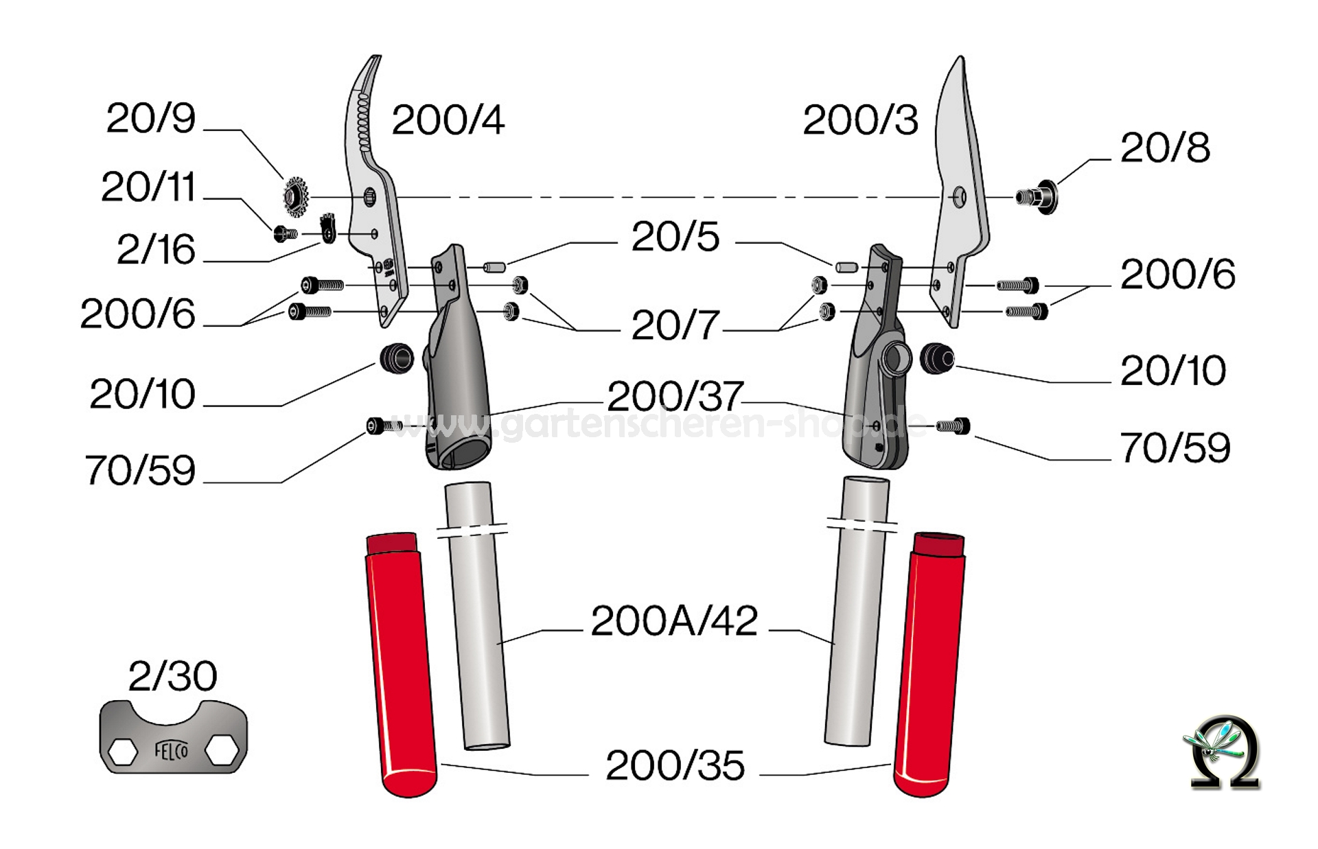 felco-200a-60-zeichnung-einzelteile