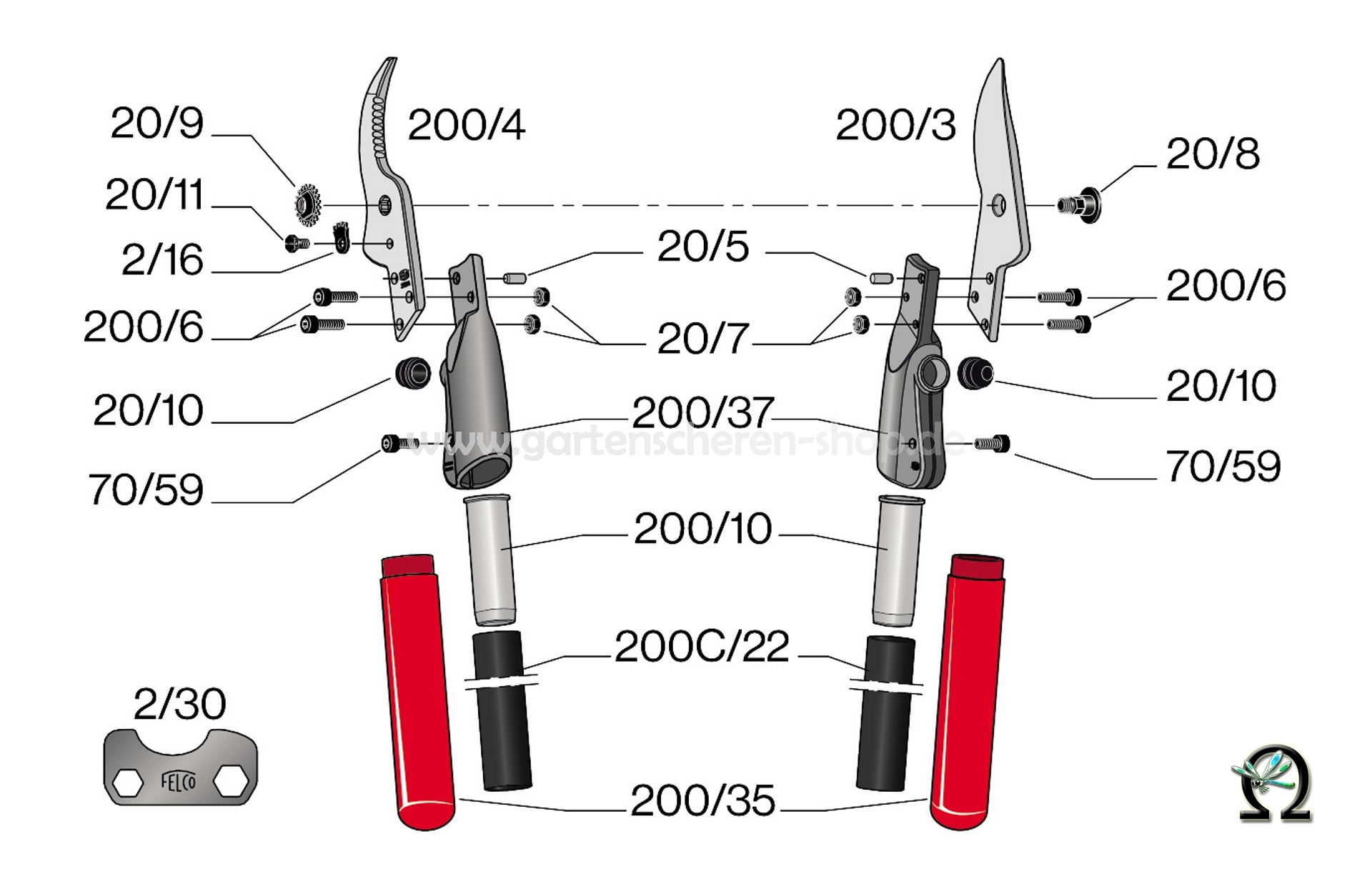 felco-200c-40-zeichnung-einzelteile